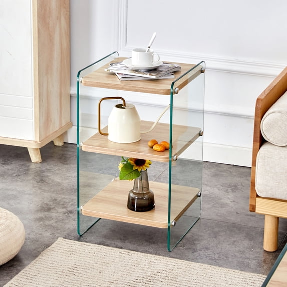 MDF and glass bedside storage cabinet | Suitable for various furniture usage | Simple yet practical with good storage