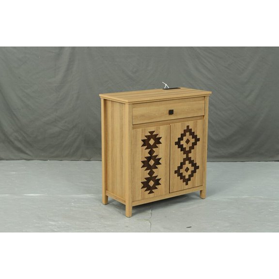 MDF board with US standard socket, one long drawer, two cabinet doors, 32" sideboard