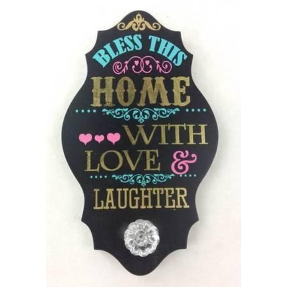 MDF gold Plaque w/knobs-HOME..