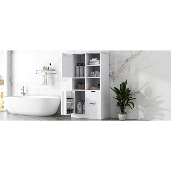 MDF material - Multiple storage layers - Various room placement - Anti-tipping device included