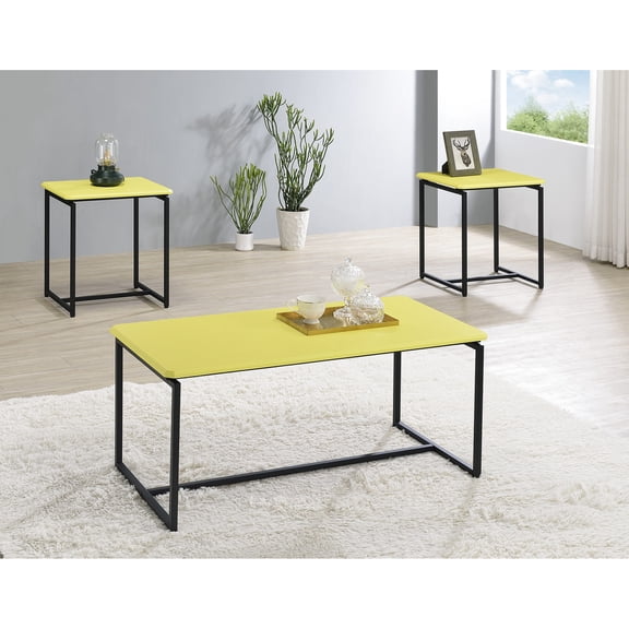 MDF tabletop and metal frame/3 - piece set for family gatherings/Beveled edges prevent scratches