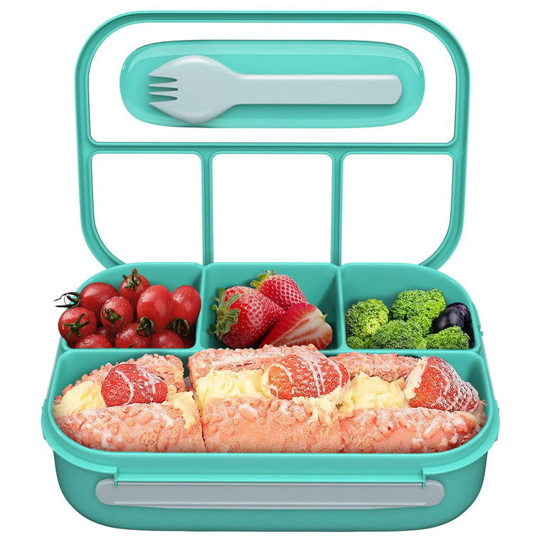 MDHAND 1300 Ml Simple Modern Porter Bento Lunch Box for Kids - Leakproof  Divided Container with 4 compartments for Toddlers, Men, and Women,Green 