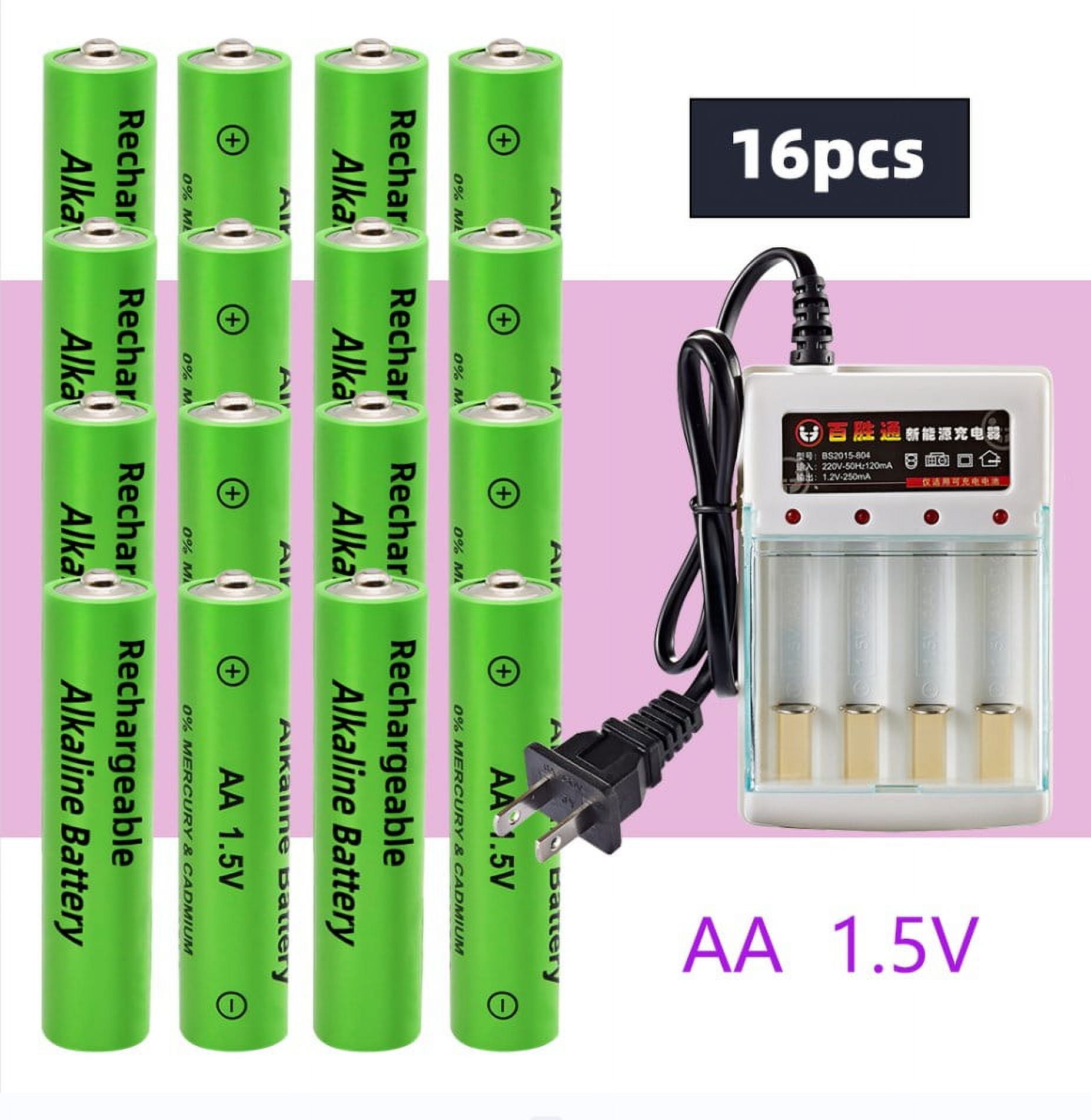 MDHAND 16 PCS AA Batteries, 1.5v 9800mAh Double A Batteries,  High-Performance Rechargeable Batteries with 4 Slots Battery Charger for  Flashlight Toys