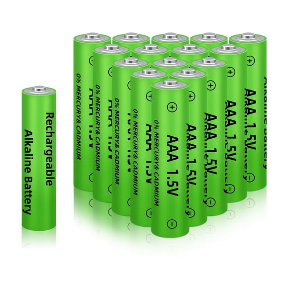 MDHAND 16 x 1.5V AAA Alkaline Rechargeable Batteries 3000mAh Suitable for Use in Solar Lights and General Purpose Household Equipment.