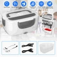 thumbnail image 1 of MDHAND 2 in 1 110V 12V Stainless Steel Electric Heating Lunch Box Car Food Warmer Container Reusable Lunch Box Set, 1 of 8