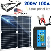 MDHAND 200 Watt 120 Volt Portable Solar Panel Charger W/ Charge Controller,100A Solar Panel Starter Kit