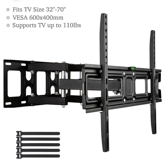 MDHAND 32-70 Inch Double Pendulum Large Base TV Wall Mount Bracket Stand/ Vese600*400/ Upper And Lower-10~ 10° ,Tmds-101