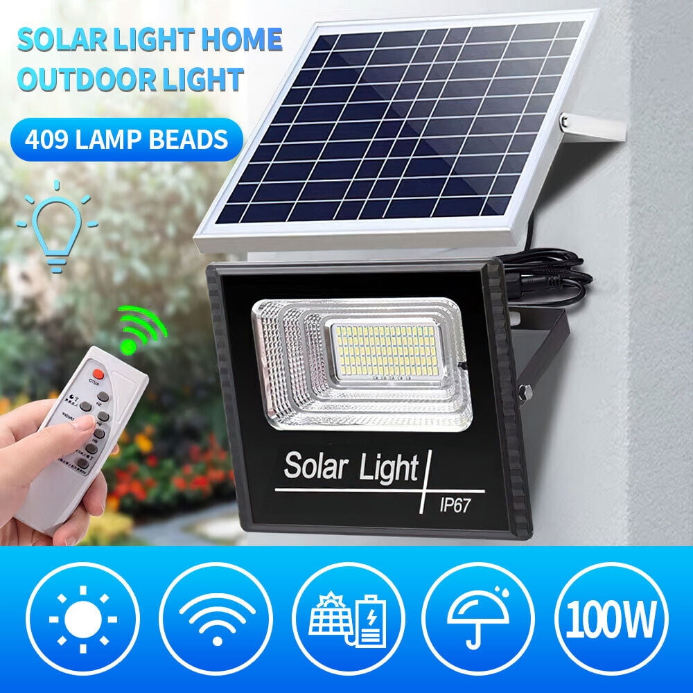 MDHAND 409LED Solar Lights Outdoor Waterproof Motion Sensor Security Lights Wireless Remote Control 300W Flood Lights