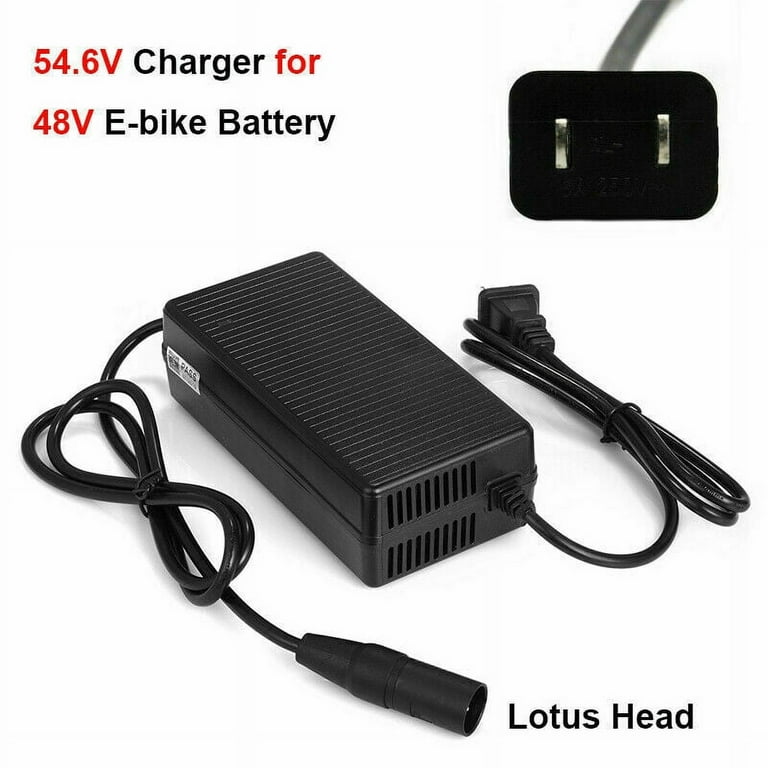 MDHAND 48V 2A Battery Charger Lotus Head, Power Lithium Battery Connector  for Electric Motorcycle, Balance Car, Battery Pack - Output 54.6V 2A-3A 