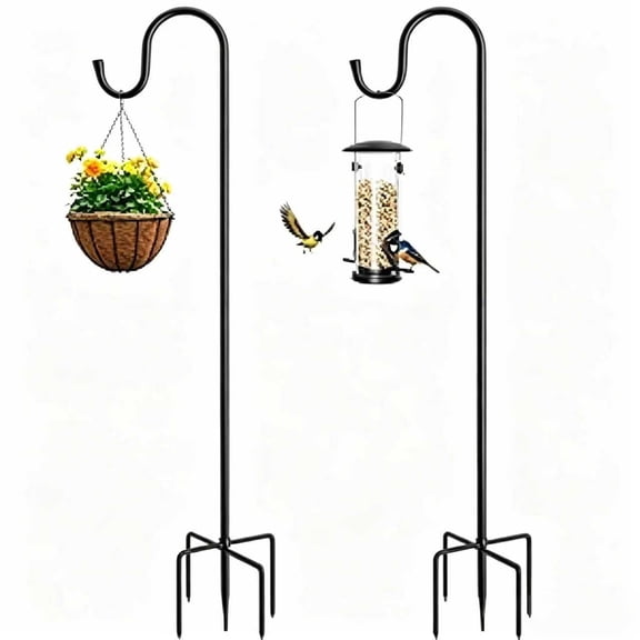 MDHAND 48-Inch Outdoor Garden Hook, 5-Prong Ground Stake for String Lights