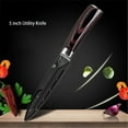 thumbnail image 1 of MDHAND 5 inch Kitchen Knives Laser Damascus Pattern Chef Knife Sharp Cleaver Slicing Utility Knives Tool, 1 of 4