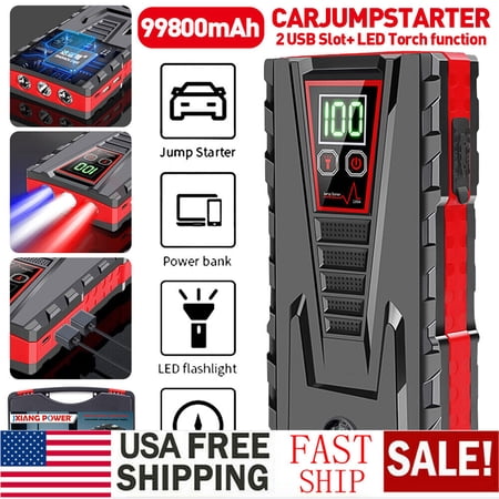 MDHAND 5000A Peak 12V 99800mAh Car Jump Starter Battery Booster Jumper Box Power Bank