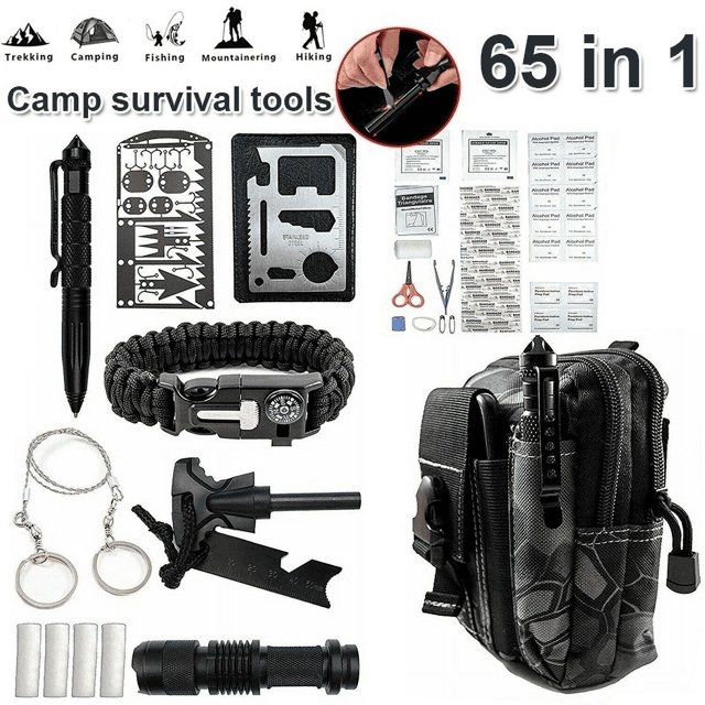 MDHAND 65 In 1 Survival Kits, Multifuctional Emergency Gear and Equipment EDC Tool SOS