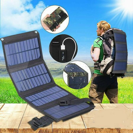 MDHAND 80 Watts 10 Volts Solar Panel, Monocrystalline Solar Panel Foldable USB Solar Panel Power Bank for Outdoor Camping Travel