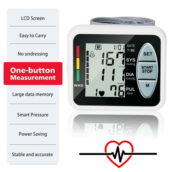 MDHAND Blood Pressure Monitor Upper Arm BP Cuff Machine, Accurate Automatic High Blood Pressure Machine Kit,Pulse Rate Monitor for Home Use