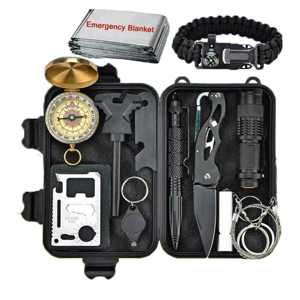 MDHAND Emergency Camping Survival Kit 11 in 1 Outdoor Survival Gear Tools 