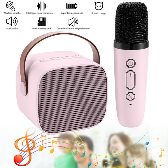 MDHAND Karaoke Machine for Kids Adults, Portable Bluetooth Speaker with Wireless Microphone Home Party Toys for Girls Boys Birthday Holiday Gifts for Ages 4+