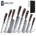 thumbnail image 1 of MDHAND Kitchen Knife Sets, Pro Kitchen Knife Set Ultra Sharp High Carbon Stainless Steel with Ergonomic Handle, 8 Pieces Set Boxed Knife, 1 of 9
