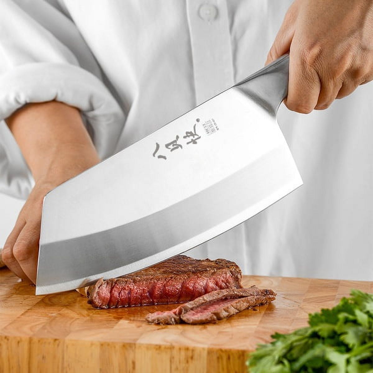Meat Cleaver Knife, 8.7 inch Hump Big Kitchen Knife Handmade Forged Machete  7Cr17MoV Sharp Blade Chef Cleaver Butcher Hunting Viking Knife (Color 