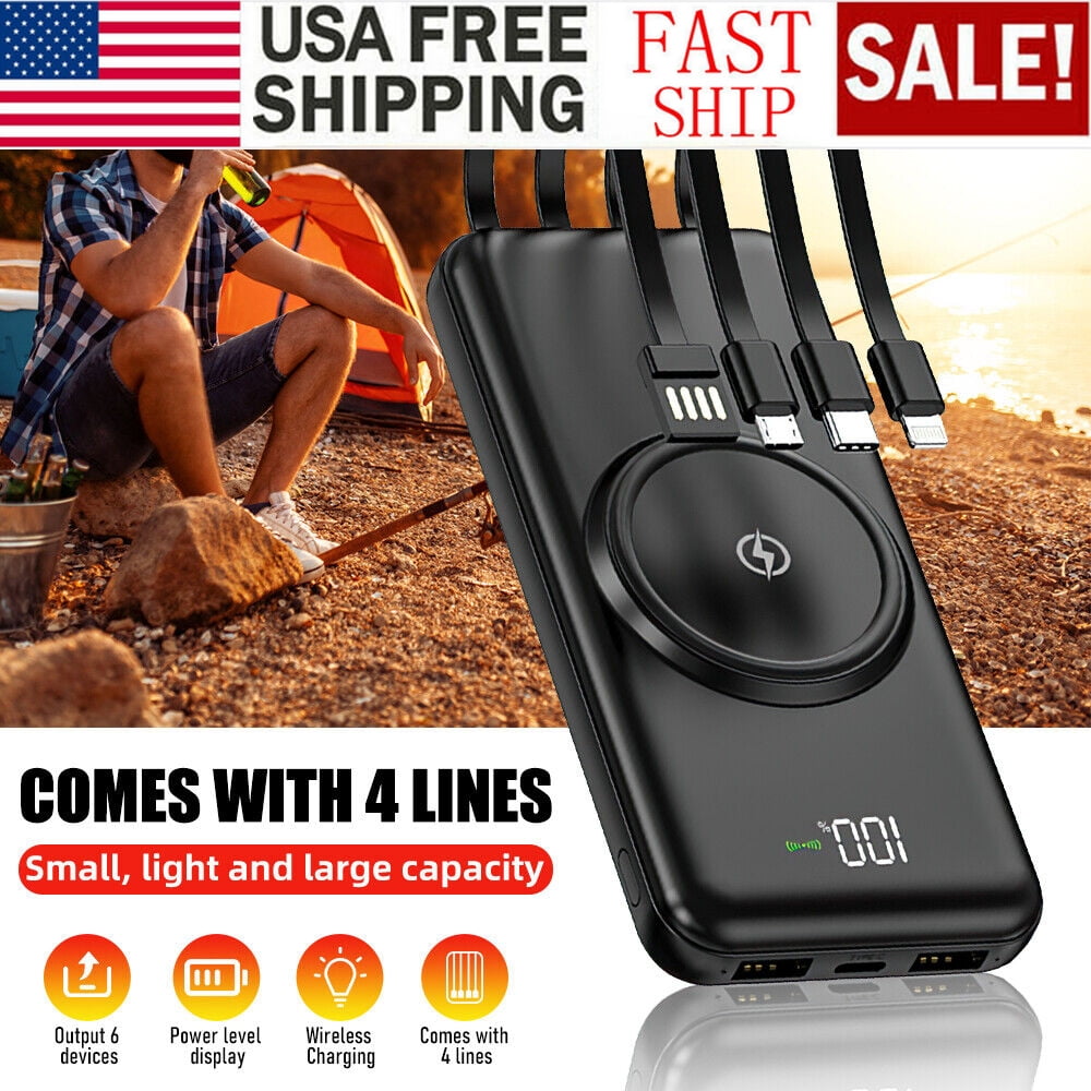 MDHAND Qi Wireless Power Bank 20000mAh Backup Portable Charger External