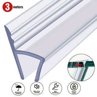 Casewin Shower Screen Seal Strip, 3Pcs Plastic Shower Door Seal for 10mm  Straight Glass Screens, 40cm/15.75in Bath Shower Screen Bottom Seal 