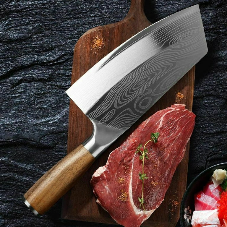 MDHAND Stainless Steel Asian Chef Knife Kitchen Butcher Damascus Cutting  Knife Cut Meat 
