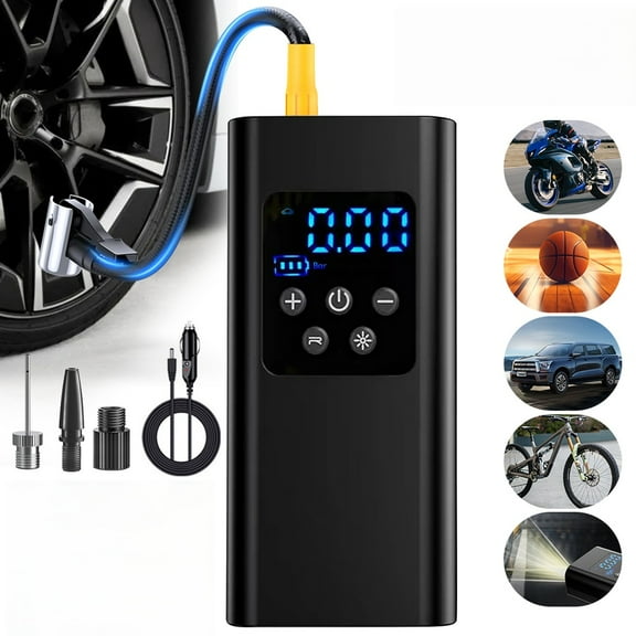 MDHAND Tire Inflator, 150 PSI Cordless Portable Air Compressor for Car Tires with Digital Gauge, LED Light, Auto Shut-Off