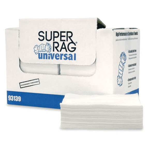 MDI Super Rag 93139 Fold Prep Towel, 13 x 16 in, 300, Creped Spunlace, White, Fold