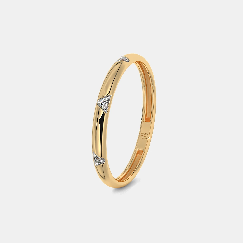 MDK JEWELS Diamond Ring In 18k Yellow Gold 0.97 Gram With 0.018 Diamonds