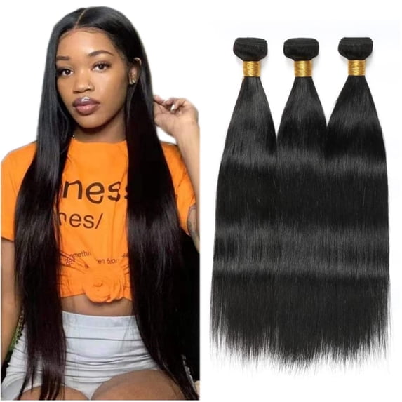 MDL Brazilian Straight Human Hair Bundles, 22 24 26 Inch, 10A Virgin ...