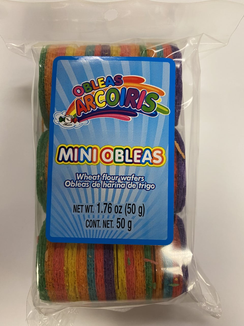 MDM ARCOIRIS OBLEAS Mini Obleas de Harina de Trigo 1.76 oz (50g)