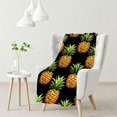 thumbnail image 1 of MDO Levens Pineapple Blanket Gifts for Women Girls Mom, Tropical Fruits Decoration for Home Bedroom Living Room Chair Office, Soft Comfort Fuzzy Lightweight Throw Blankets Black 50"x60", 1 of 6