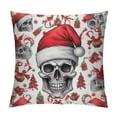 thumbnail image 1 of MDO  Merry Christmas Skull Snowfalkes One Throw Pillow with Cover for Couch Bed Sofa, 18 x 18 Decorative Pillows w/Case, 1 of 5