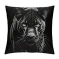 thumbnail image 1 of MDO  Panther Animal Black One Throw Pillow with Cover for Couch Bed Sofa, 18 x 18 Decorative Pillows w/Case, 1 of 5