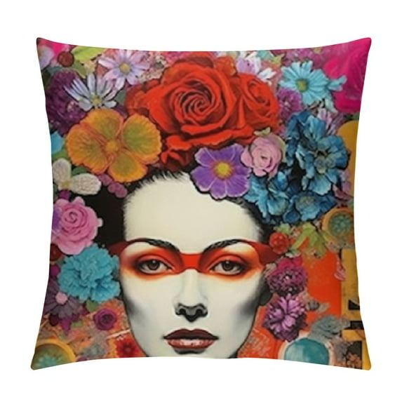 MDO Self portrait oil painting short plush pillowcase for cars, cushions, sofas, bed covers 18 "x18" in various sizes to choose from