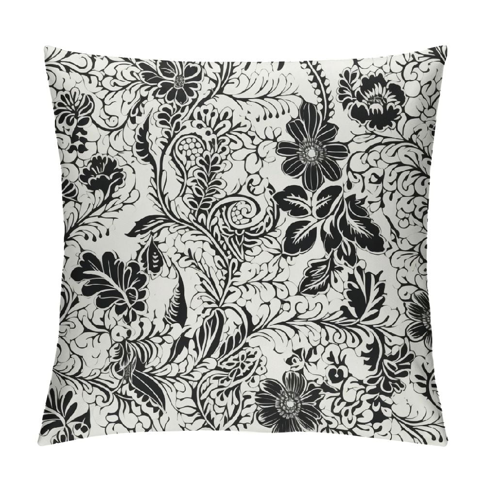 MDO Slow Cow Decorative Throw Pillow Cover Embroidery Chain Design Pattern Cushion Cover Gray 18x18 Inch Walmart