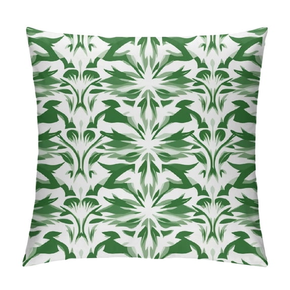MDO Slow Cow Embroidery Decorative Throw Pillow Cover Cushion Cover for Couch Sofa Bedroom Geometric Pattern Pillowcase Accent Pillow Cover 18 x 18 Inches Green