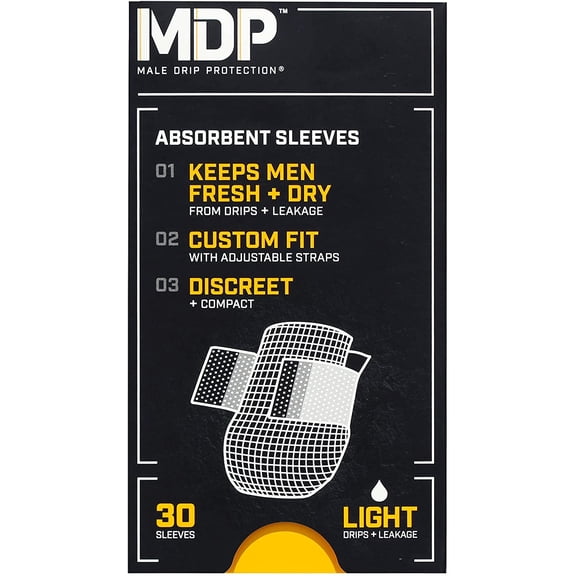 MDP | Male Drip Protection (30 Pack) for Urinary Drip and Light Male Leakage | More Discreet and Comfortable Protection Than Guards, Shields, Pads or Diapers | Mens Incontinence Product |