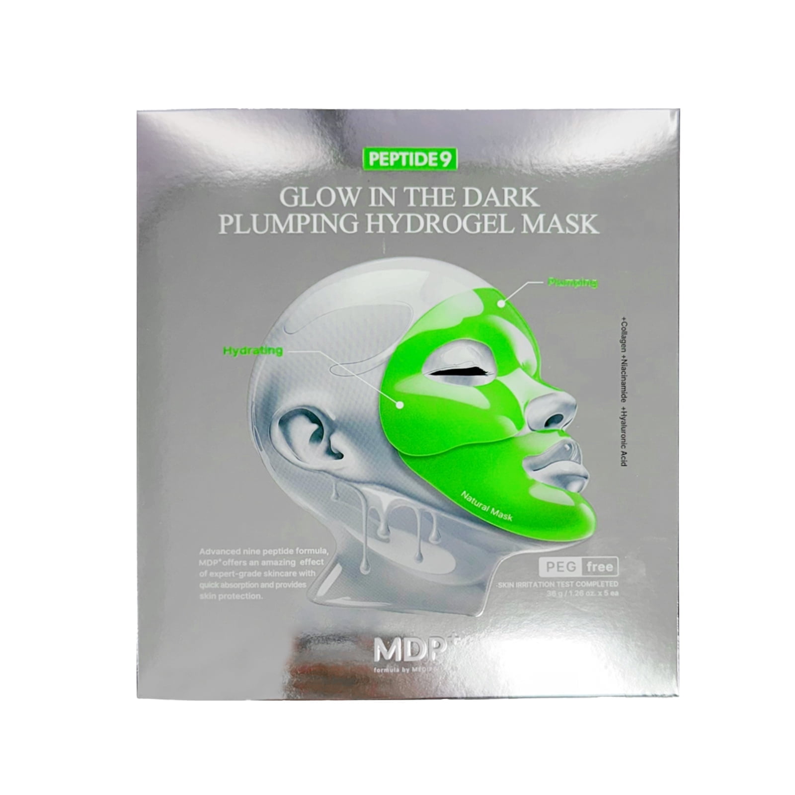 MDP Peptide 9 Glow in the Dark Plumping Hydrogel Mask, 5 Count