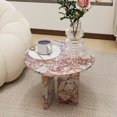 thumbnail image 1 of MDQMD Real Marble Coffee Table,Modern Round Coffee Table for Living Room,Pink Natural Marble Center Table for Home Decor, 1 of 8