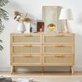 thumbnail image 1 of MDQMD Drawer Dresser Natural Rattan Dresser with 6 Drawers for Bedroom, Modern Style Dresser with Large Storage for Living Room, 1 of 1