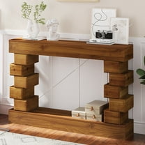 MDQMD Farmhouse Console Table with Irregular Design,Mid Century Modern Console Table for Entryway,Wooden Entryway Table for Living Room,Hallway