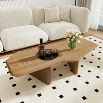 MDQMD Irregular Solid Wood Coffee Table for Living Room,47.2'' Ash Wooden Coffee Table,Easy Assembly