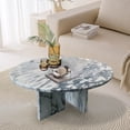 thumbnail image 1 of MDQMD Natural Marble Coffee Table for Living Room,27.6'' Living Room Center Table,Modern Round Coffee Table for Home,Blue Grey, 1 of 9