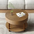 thumbnail image 1 of MDQMD Round Coffee Table with Hidden Storage for Living Room,Rustic Coffee Table with Storage Shelf for Apartment, 1 of 9