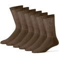 thumbnail image 1 of MDR Diabetic Socks Crew Length for Men and Women with Full Sole 3 Pairs Non-Binding Wide Top Comfort & Support Made in USA (9-11, Brown), 1 of 7