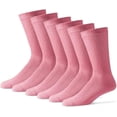 thumbnail image 1 of MDR Diabetic Socks Crew Length for Men and Women with Full Sole 3 Pairs Non-Binding Wide Top Comfort & Support Made in USA (9-11, Pink), 1 of 9