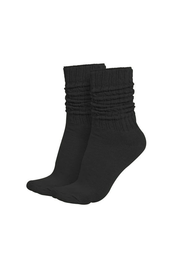 MDR Lightweight Cotton Slouch Socks For Women and Men 1 Pair Size 9 to 11 (Black)