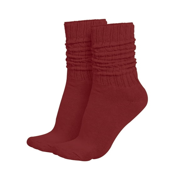 MDR Lightweight Cotton Slouch Socks For Women and Men 1 Pair Size 9 to 11 (Burgundy)