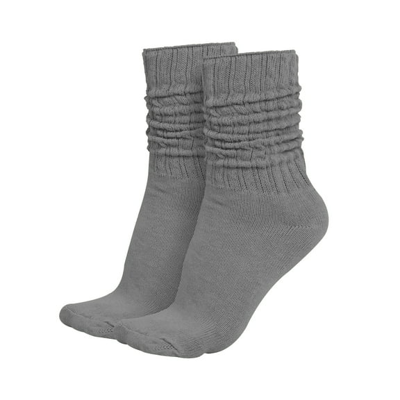MDR Lightweight Cotton Slouch Socks For Women and Men 1 Pair Size 9 to 11 (Gray)